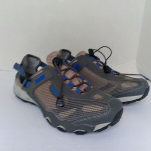 World Wide Sportsman Water Hiking Shoes Sandals Quick Lace Gray‎ Blue